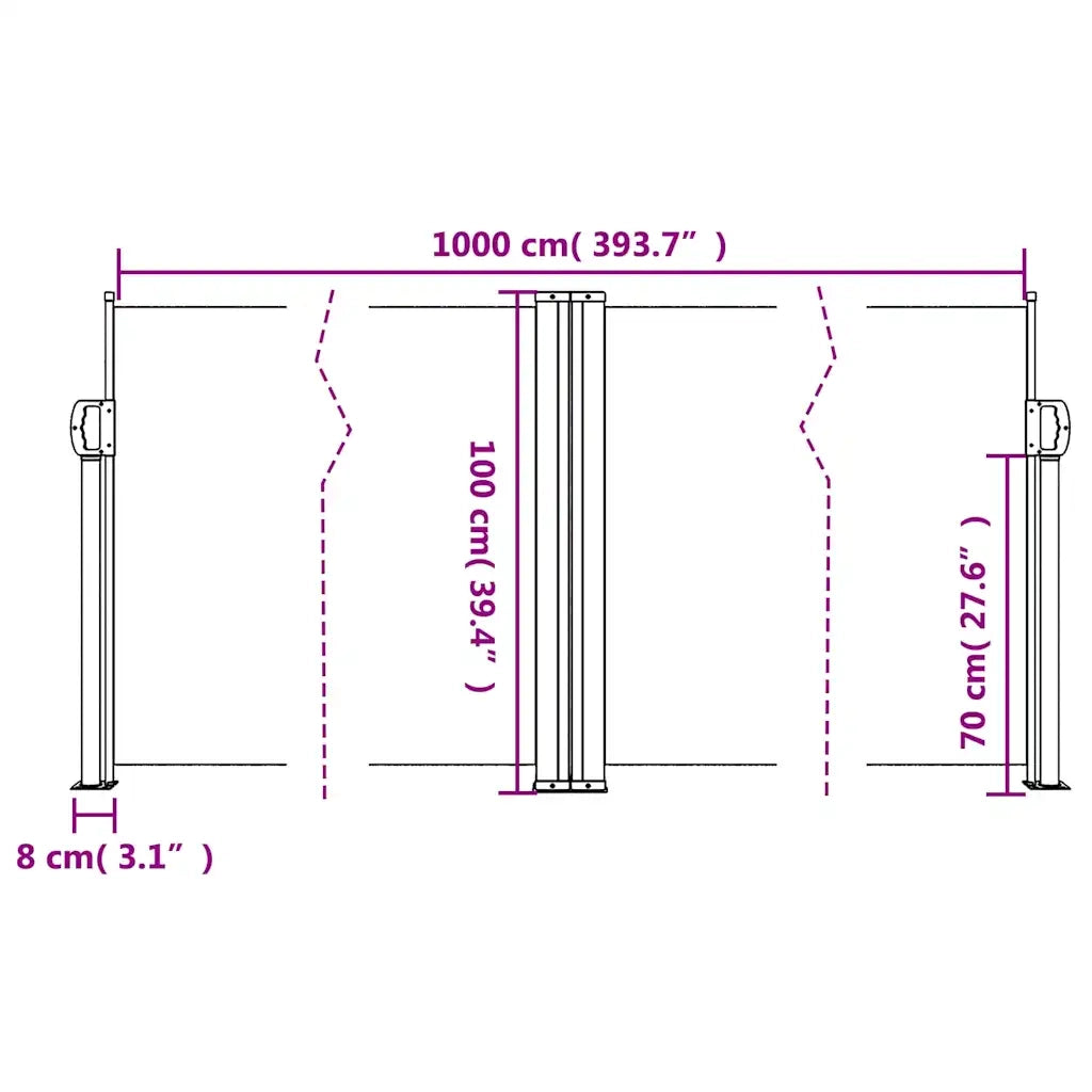 Tenda da Sole Laterale Retrattile Antracite 100x1000 cm 4004688