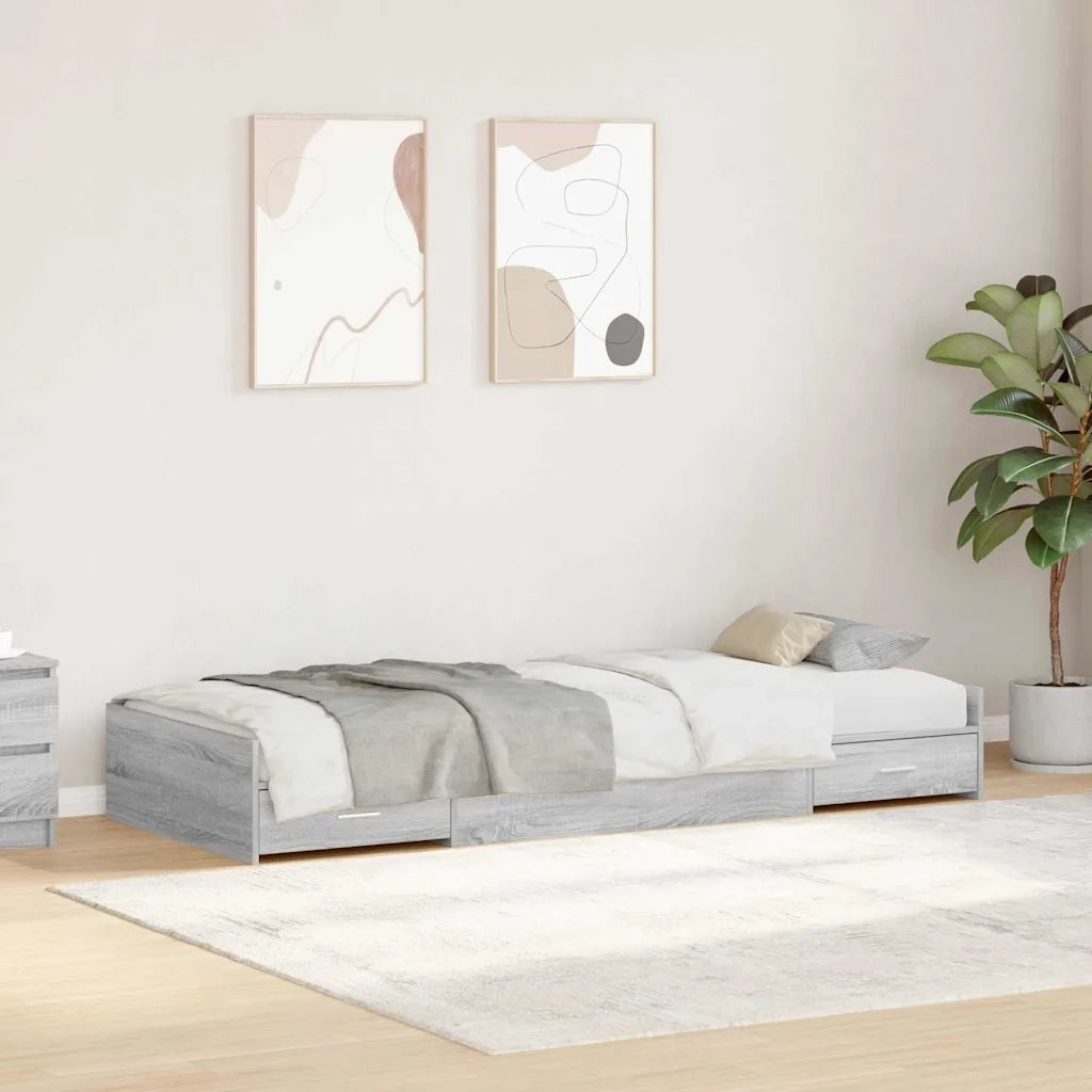 Struttura del letto Grigio Sonoma 75 x 190 cm Legno multistrato 3335258