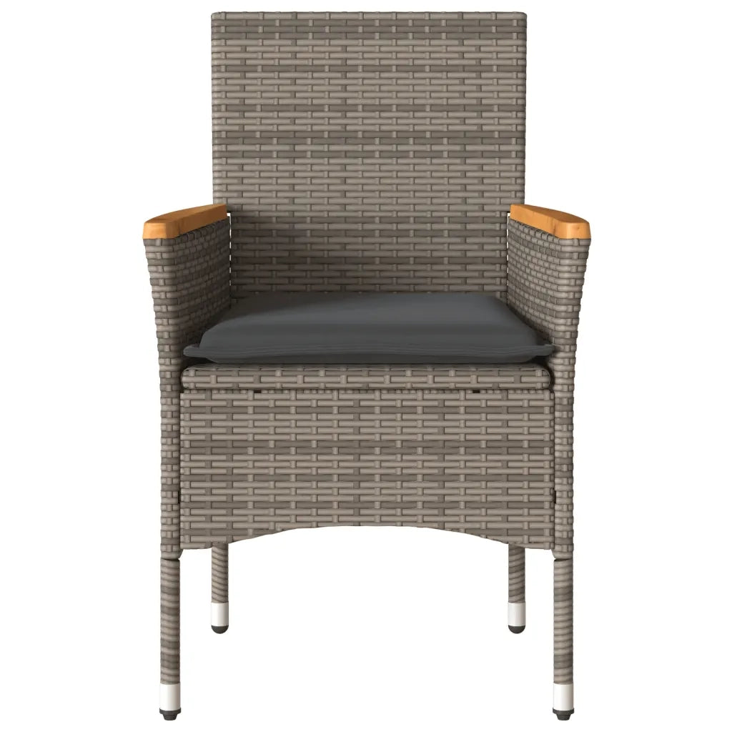 Sedie da Giardino con Cuscini 2 pz | Sedie da Esterno Grigie in Polyrattan