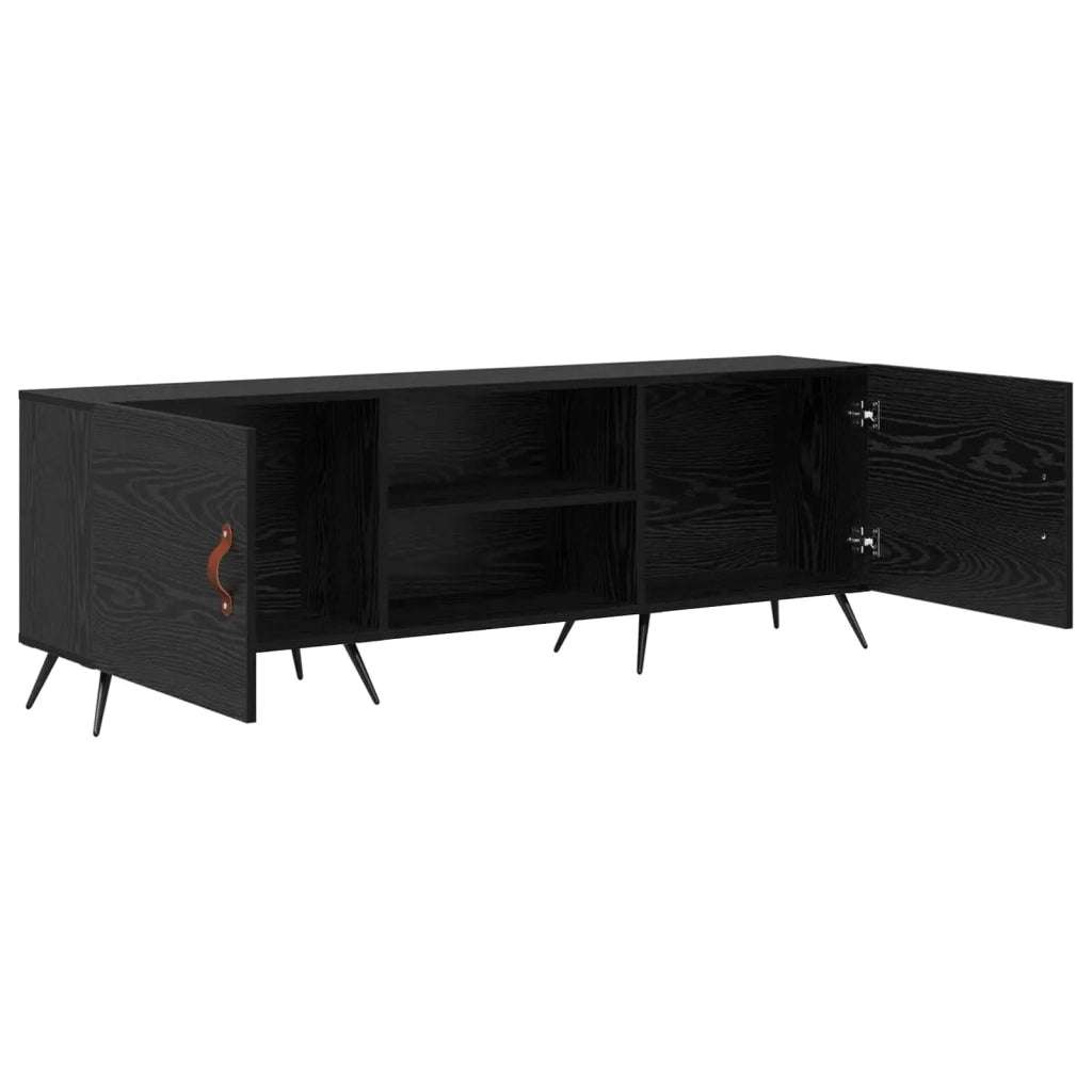 Mobile TV Rovere nero 150 x 30 x 50 cm Legno multistrato 879591
