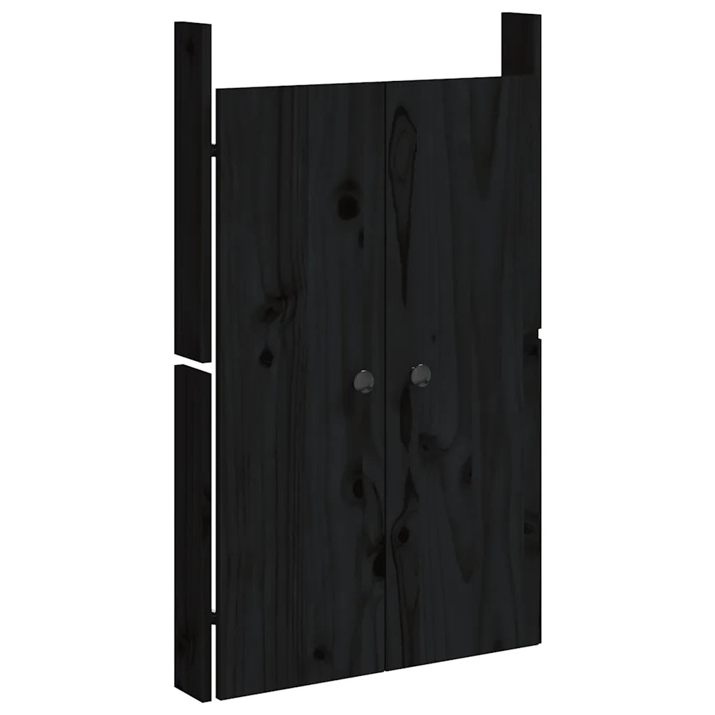 Ante da Cucina da Esterno MEPPEL 2 pz Nere 50x9x82cm Legno Massello di Pino CFW8230734