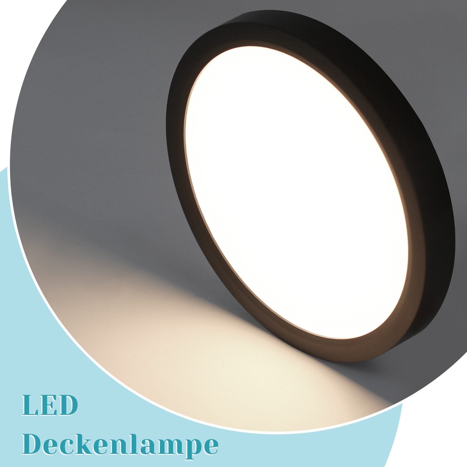 ZMH Lampada da soffitto LED piano 18 cm 15W nero 4000K moderna per cucina corridoio camera letto