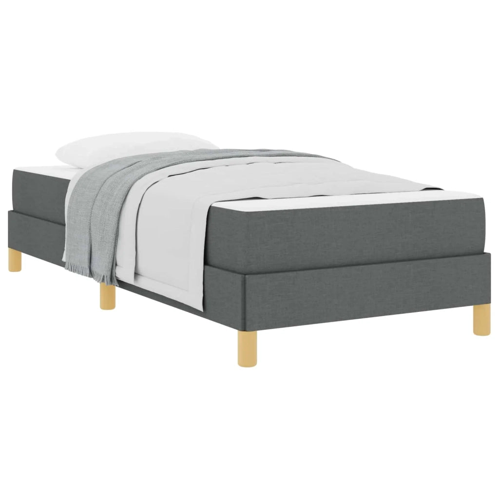 Letto a molle con materasso Grigio scuro 90 x 200 cm Tessuto