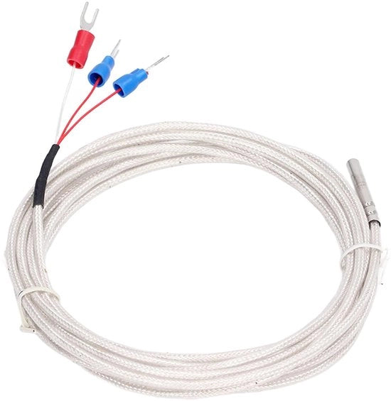 Sonda di temperatura acqua-tetra resistiva PT100 - 3-cavi termistore - Intervallo di misura -200 °C a +450 °C - Lunghezza 3 metri - Materiale PFA - Sonda di temperatura