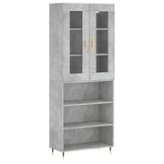 Credenza | Madia | Buffet da pranzo | Armadio da pranzo Grigio Cemento 69,5x34x180 cm in Legno Multistrato