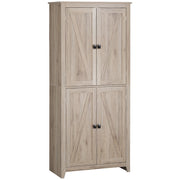 Easycomfort Mobile Cucina a 4 Ante con Mensole Regolabili e Base Rialzata in Legno 80x40x182cm