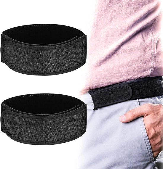Cinture di Tacco per Jeans per Uomo - Riem di Regolazione per Jeans - Comfortevoli e Invisibili - Nero - Set da 2 - Dimensione Grande