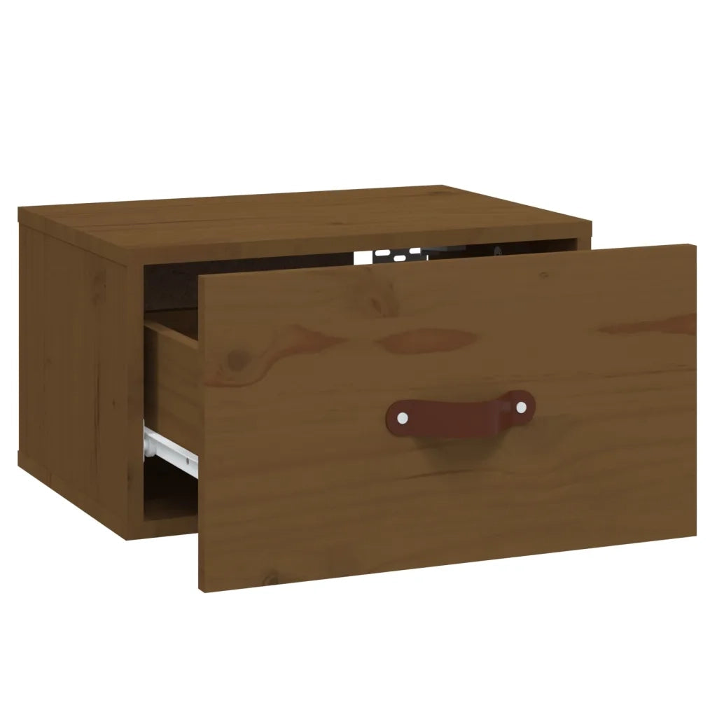 Set di 2 Comodini | Armadio da Notte | Mobiletto da notte a Muro ambra 40x29,5x22 cm