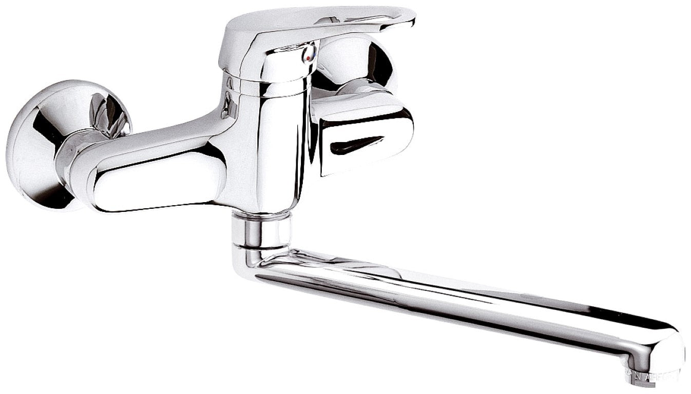 Rubinetto lavello a muro con bocca girevole - serie remix