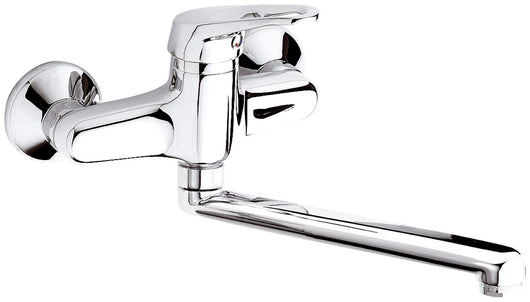 Rubinetto lavello a muro con bocca girevole - serie remix