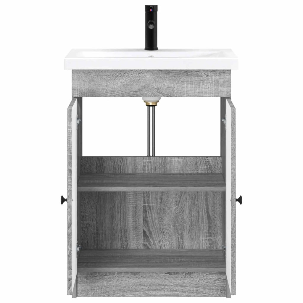 Set di mobili per il bagno Sonoma grigio 78,5 x 37,5 x 81 cm 3404200