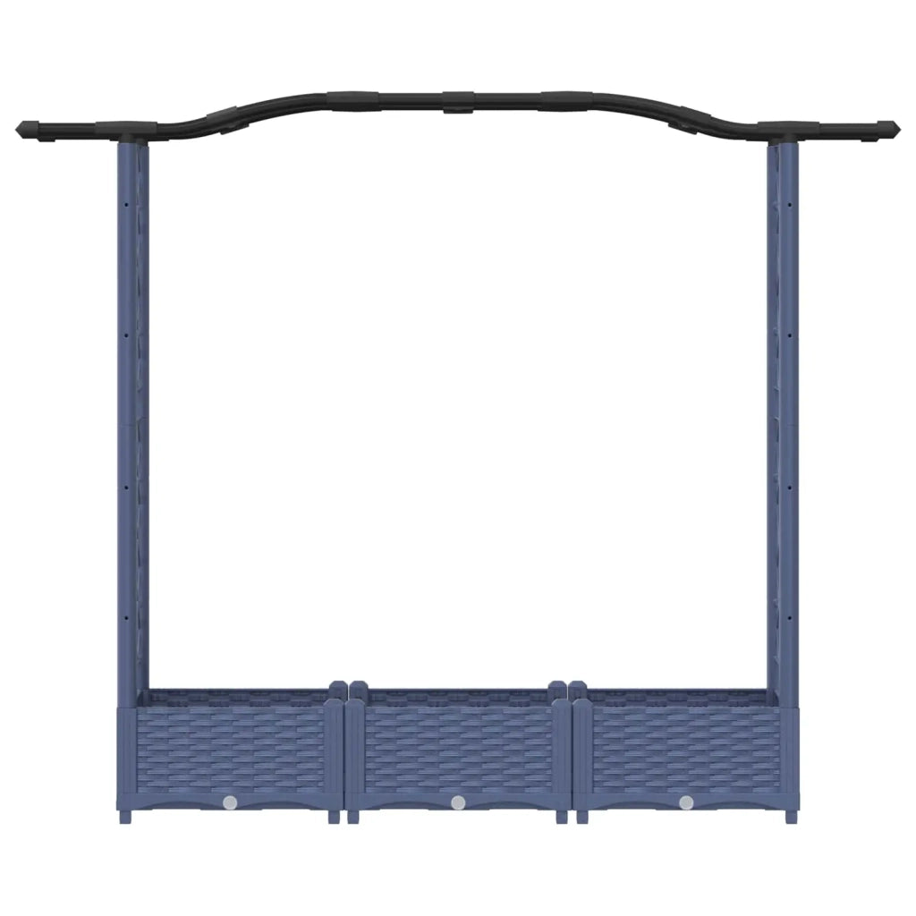 Letto Rialzato con Griglia e Tetto Grigio 169 x 40 x 125 cm PP 42032552