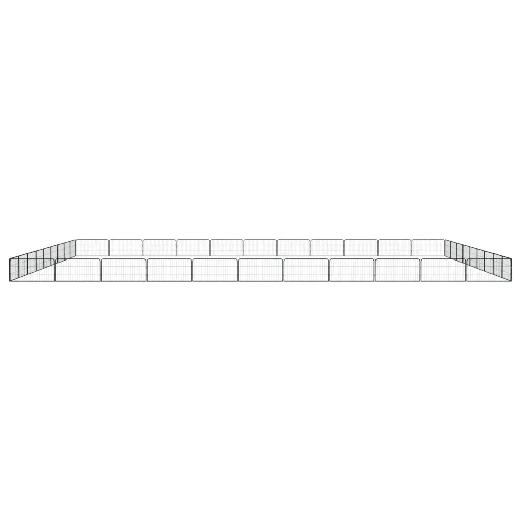 Box Cani 40 Pannelli Nero 100x50 cm Acciaio Verniciato Polvere 3115975