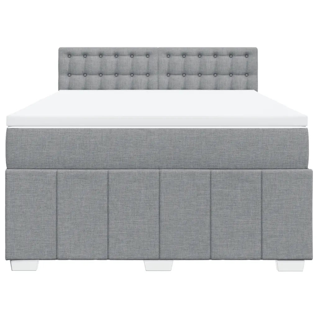 Giroletto a Molle con Materasso Grigio Chiaro 140x200cm Tessuto