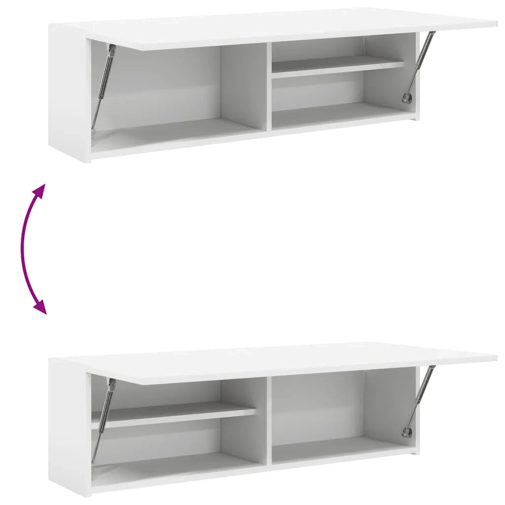 Mobile da Bagno a Parete Bianco 100x25x30 cm in Truciolato 860094