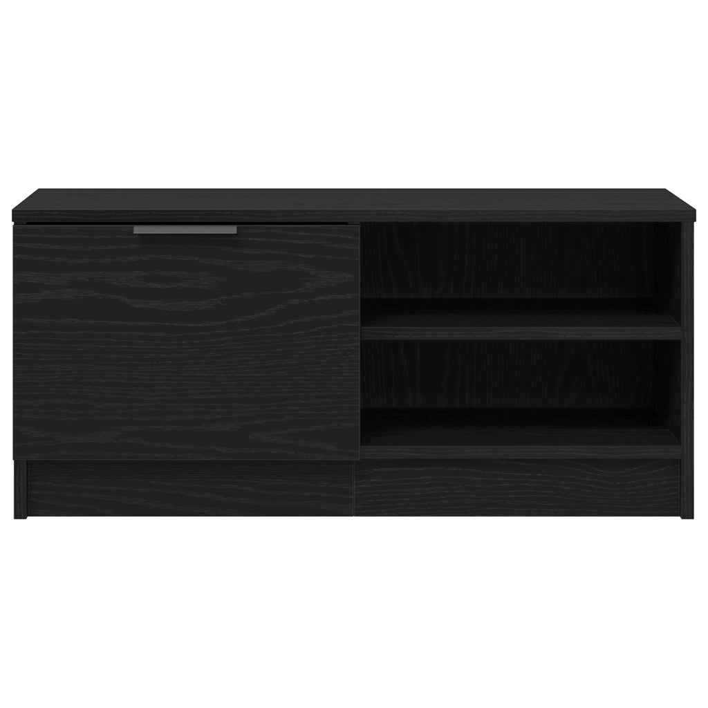 Mobile TV  2 pezzi Nero Rovere 80x35x36,5 cm Legno ingegnerizzato