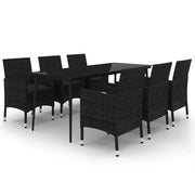 Set da pranzo con cuscini per mobili da giardino 7 pezzi in vimini resina e vetro 02_0014445