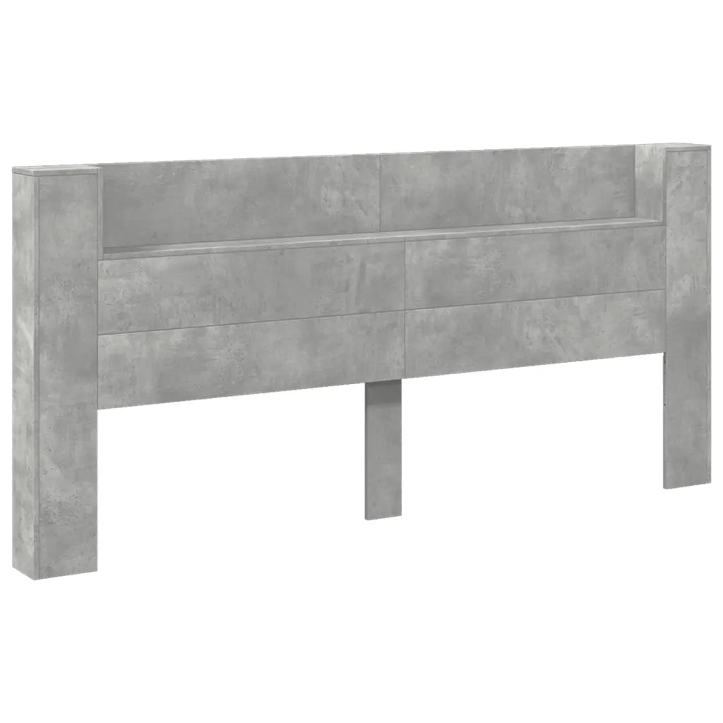 Testiera con Contenitore a LED Grigio Cemento 220x16,5x103,5 cm 839276