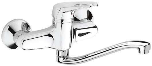 Rubinetto lavello a murocon bocca a s girevole - serie remix