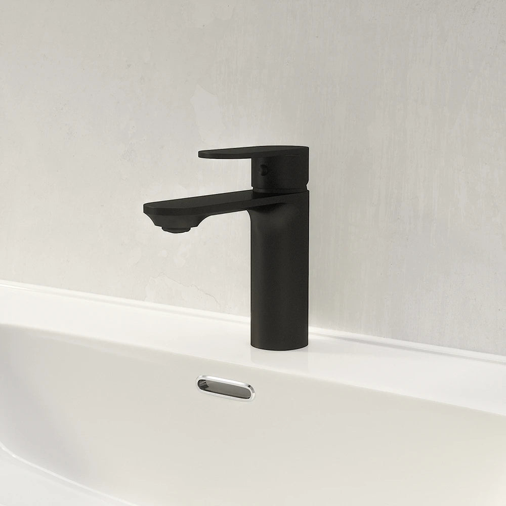 Coppia miscelatori lavabo bidet senza scarico nero opaco | Kerry