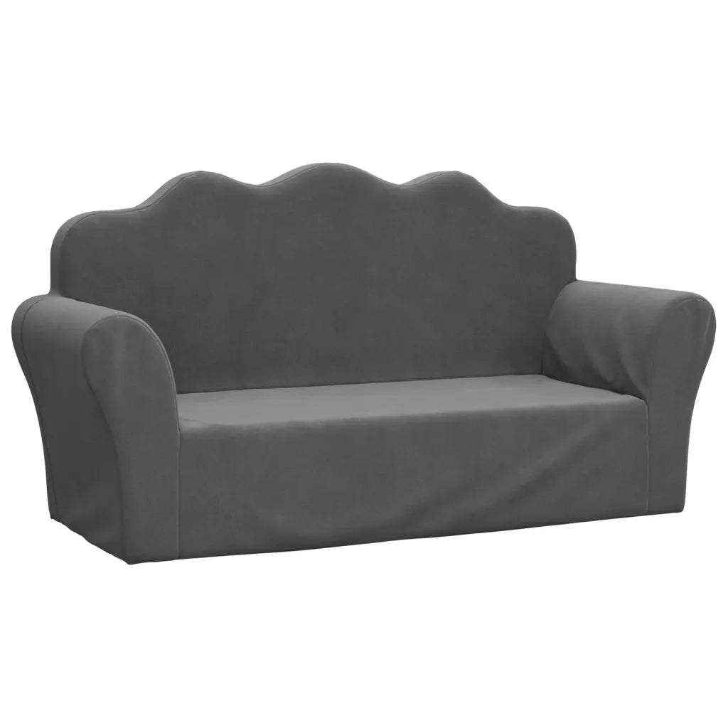 Divano per Bambini a 2 Posti-Sofa-Divanetto Antracite in Morbido Peluche 841333
