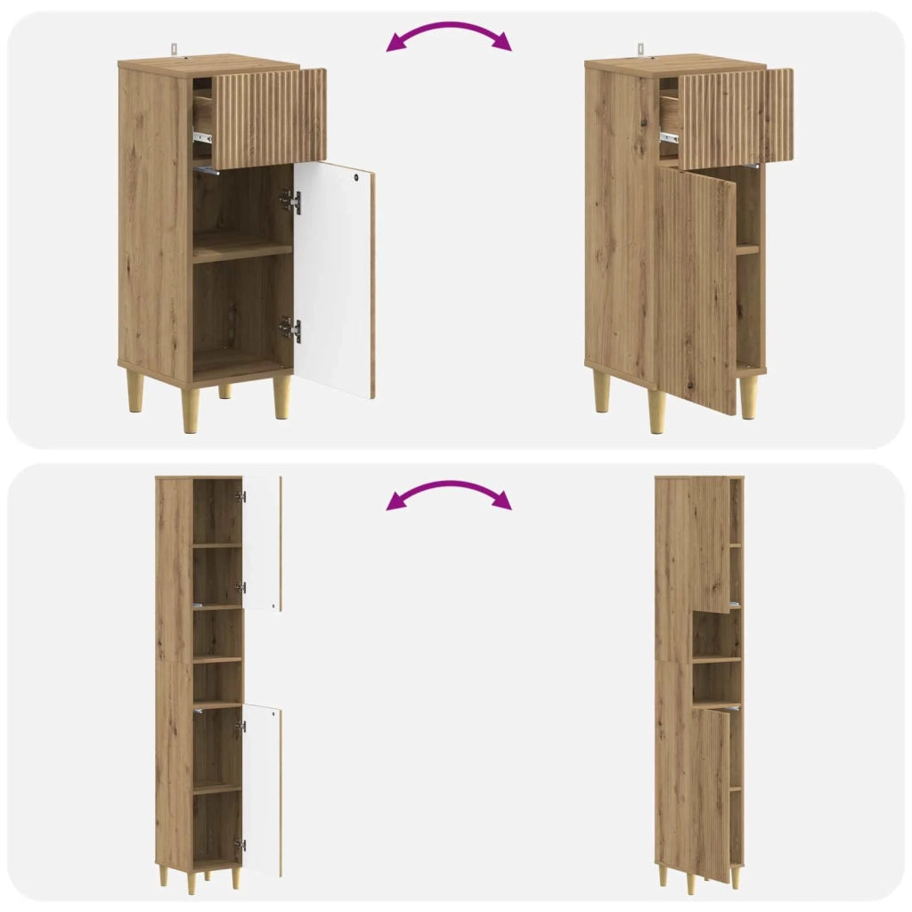 Set di armadietti da bagno in 3 pezzi ARNHEM 3417854
