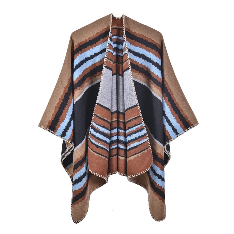 Sciarpa vintage, mantellina da viaggio, jacquard di cashmere, calda, sciarpa divisa