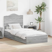 Letto con Contenitore con testiera Grigio Sonoma 90 x 200 cm 3413546