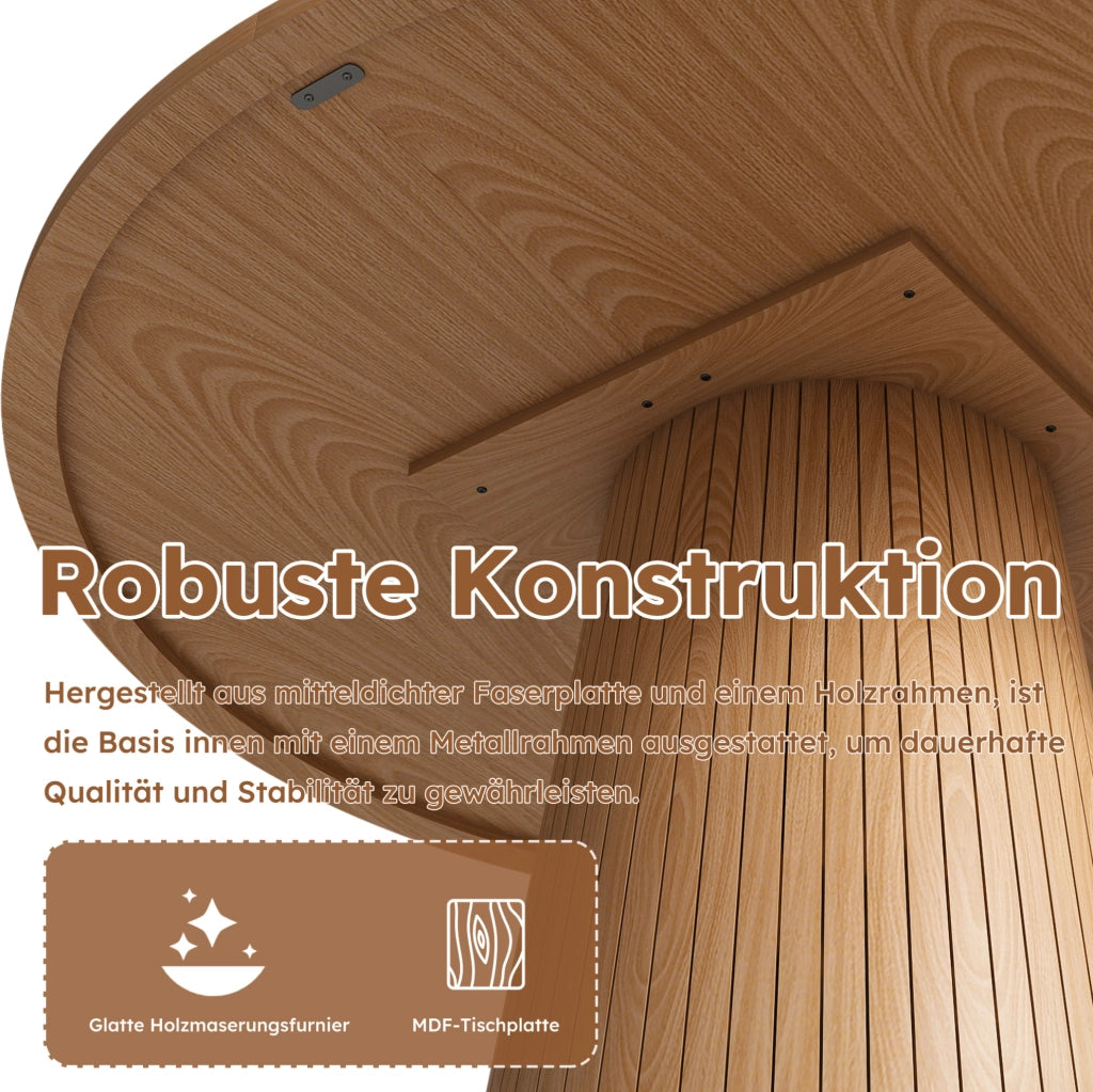 Tavolo da pranzo rotondo Ø110 cm effetto rovere
