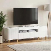 Mobile TV LED Bianco Lucido Legno ingegnerizzato 896689