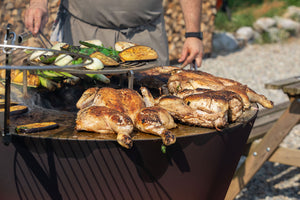 Barbecue a Legna Ø80x78 cm Azalea in Acciaio Nero Alta Temperatura