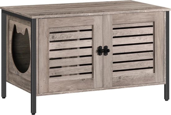 Cassa per gatti trasformabile - 80x45x50 Cm - Cassetto in plastica - Grigio