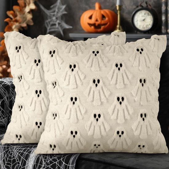 Copertine di cuscino per Halloween - Cuscini spetaccolari - Piume morbide - Bianco - Cuscini decorativi - Perfetti per camera da letto e soggiorno