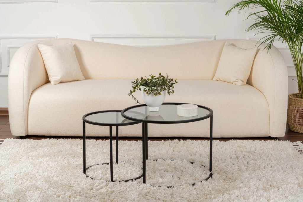 Vetusto, Tavolino da Salotto Modulabile, 42x42x39h cm Nero