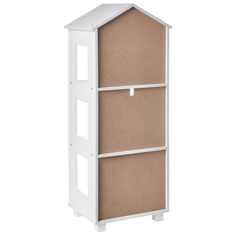 Libreria per bambini in MDF bianco a 3 ripiani per cameretta e sala giochi in stile scandinavo