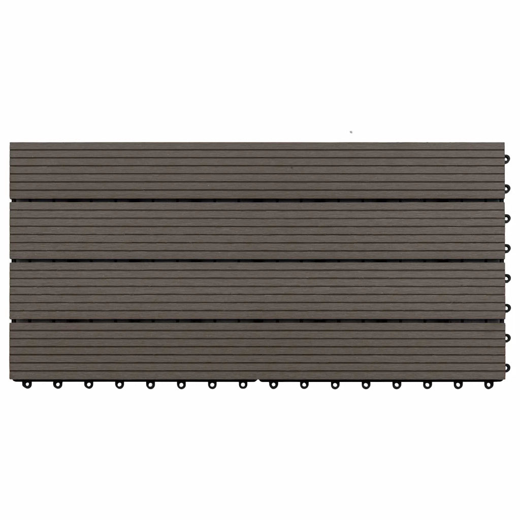 Piastrella per Decking 6 pz Marrone Scuro 60 x 30 cm WPC CFW7215391