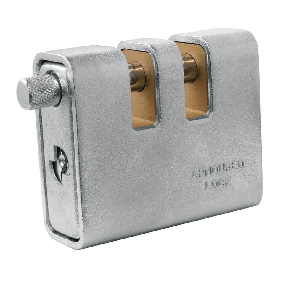 Trade Shop - Lucchetto Catenaccio Corazzato Acciaio Doppia Mandata 80mm Corbin -