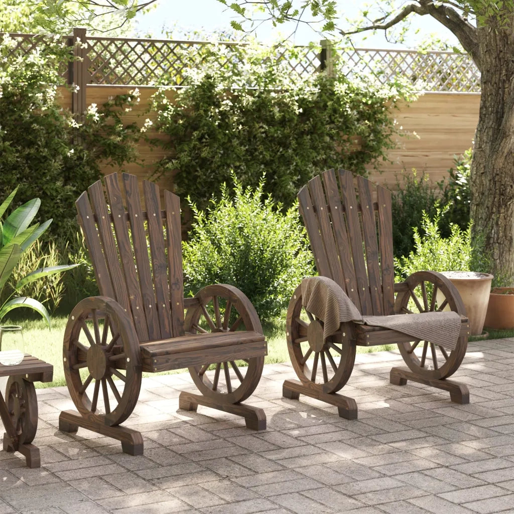Sedie da Giardino Adirondack 2 pz | Sedie da Esterno in Legno Massello di Abete