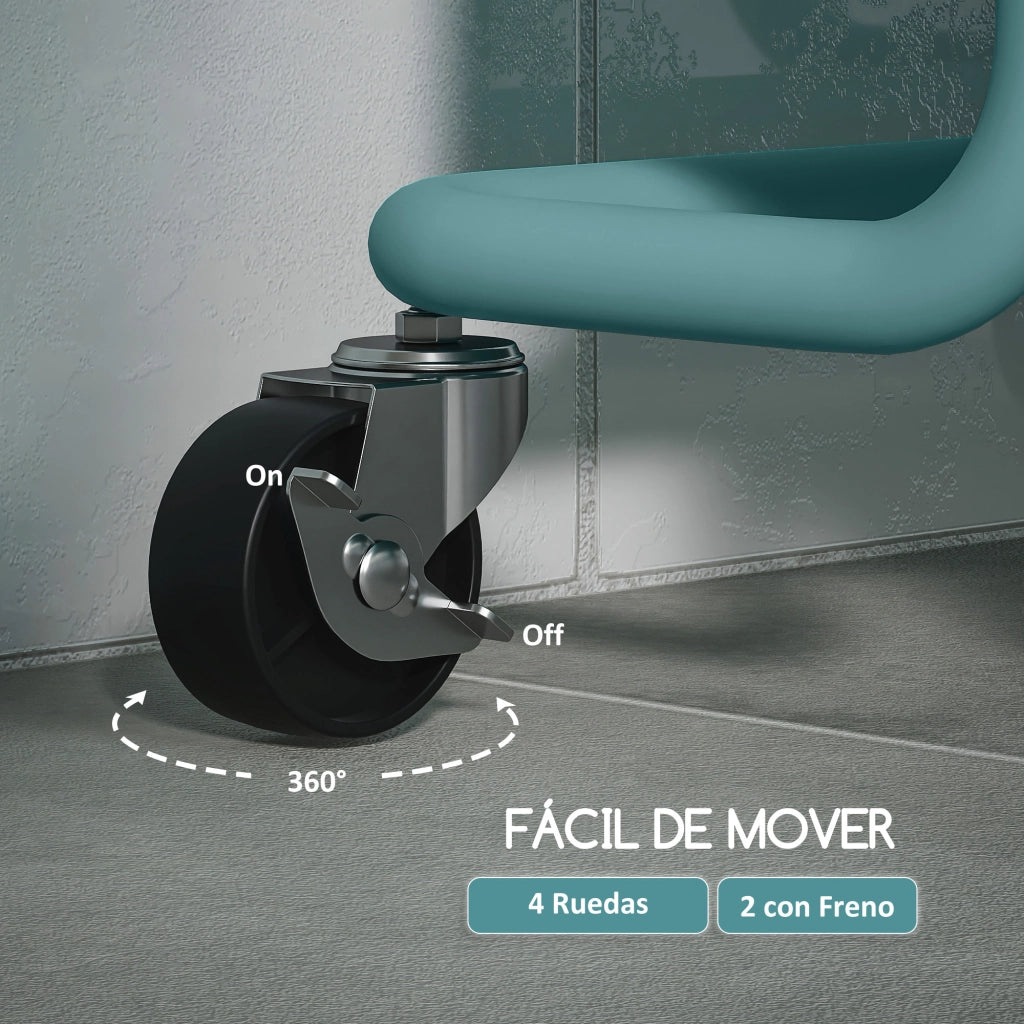 Carrello Multiuso con Ruote ¨C Xylo ¨C 42x38x86,5 cm Blu Verdastro