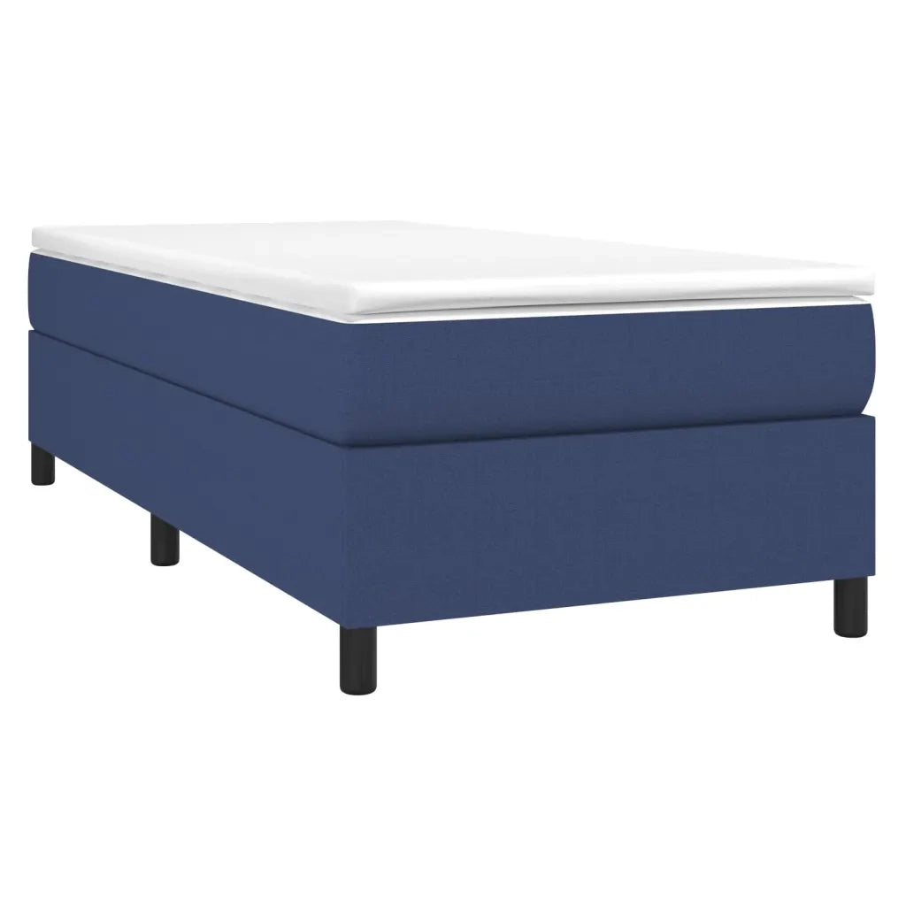 Struttura Letto a Rete a Molle-Giroletto Blu 90x200 cm in Tessuto 363066