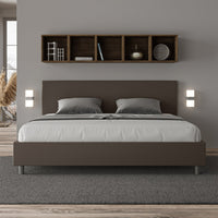 Letto Matrimoniale 160x210 cm con Rete e Contenitore Adele Cappuccino