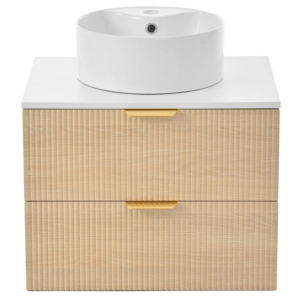 Mobile Bagno Sospeso con Lavabo in Ceramica e 2 Cassetti in Legno ¨C Xylo ¨C 60 cm