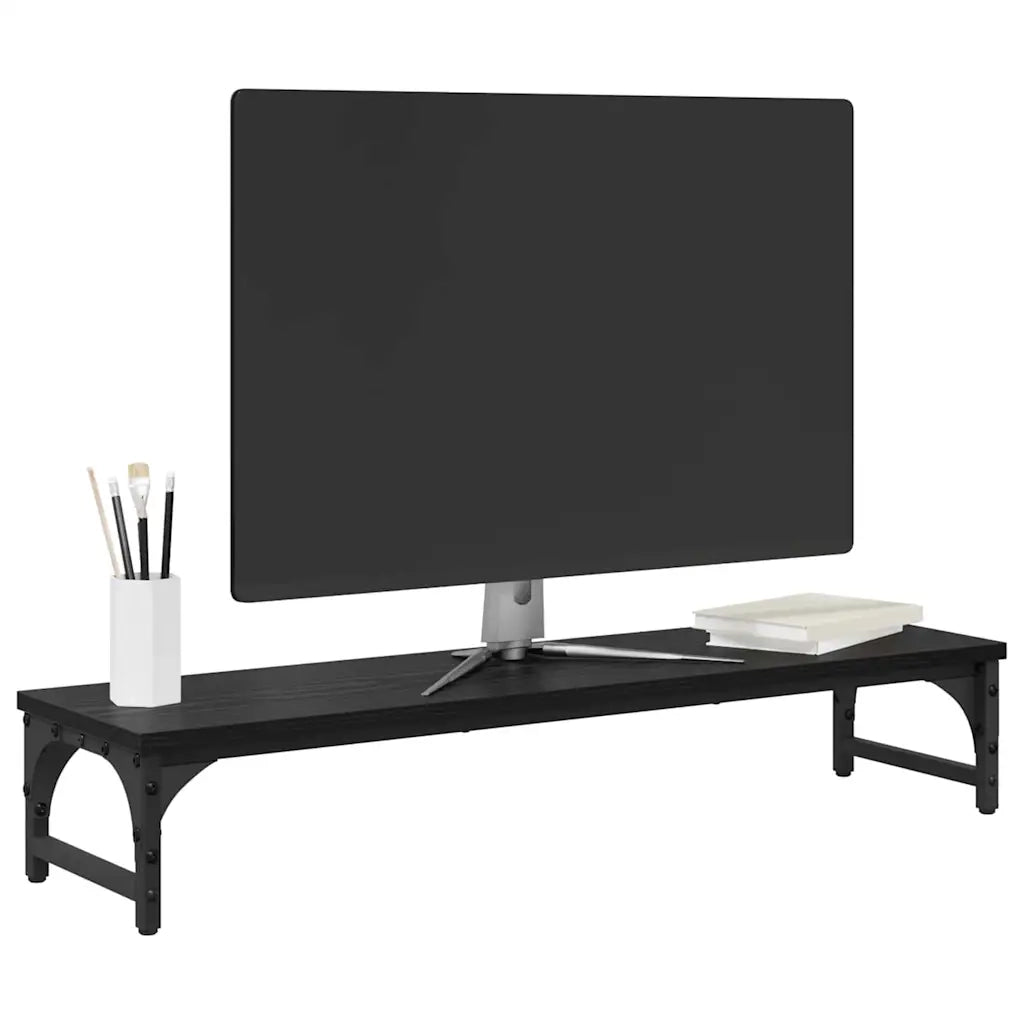 Supporto per Monitor Rovere Nero 85 x 23 x 15,5 cm