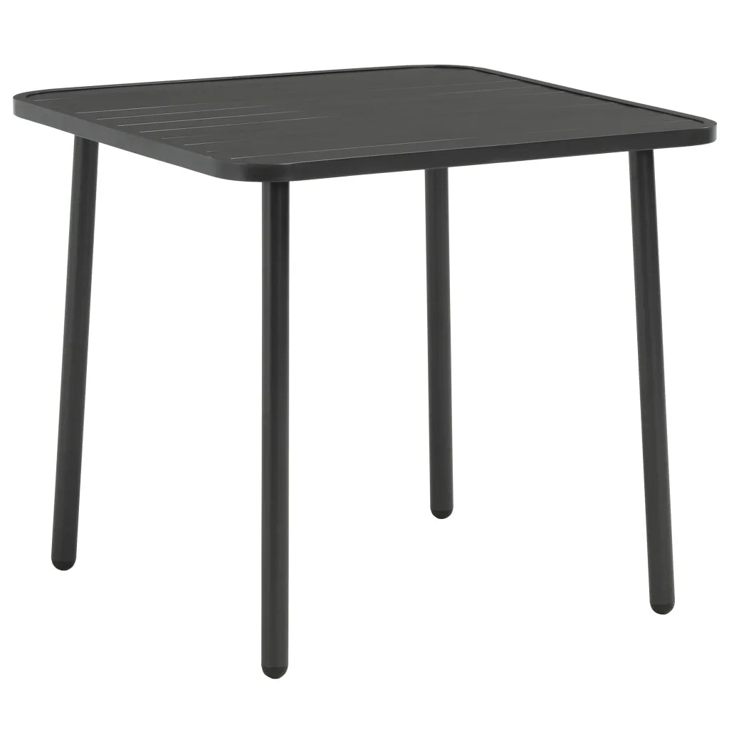 Tavolo da Giardino Grigio Scuro 80x80x72 cm in Acciaio cod mxl 59330