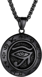 Catenella con Ankh e Occhio di Horus in Acciaio Inossidabile