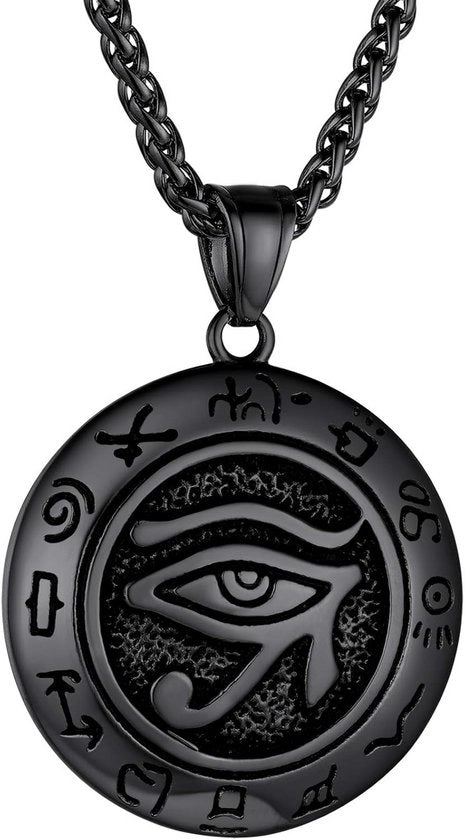 Catenella con Ankh e Occhio di Horus in Acciaio Inossidabile