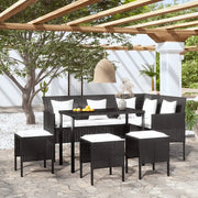 Set Divano a L con Cuscini 5 pz Nero in Polyrattan 318578