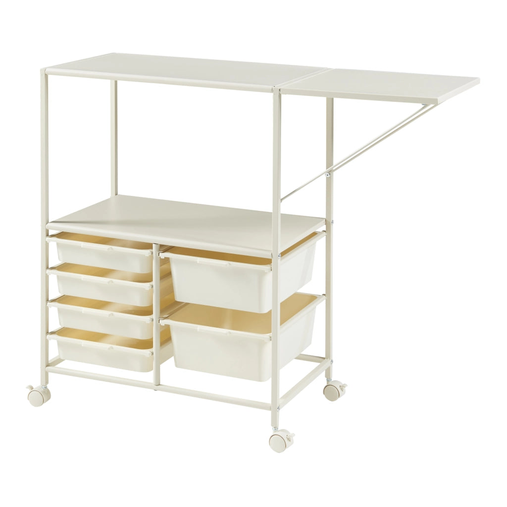 Carrello da Cucina Sørfold Portatutto 100 x 37 x 85 cm Acciaio Bianco [en.casa]