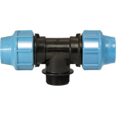 TEE A COMPRESSIONE FILETTO MASCHIO PN16 UNIDELTA - MM 25X3/4M- 5 pezzi