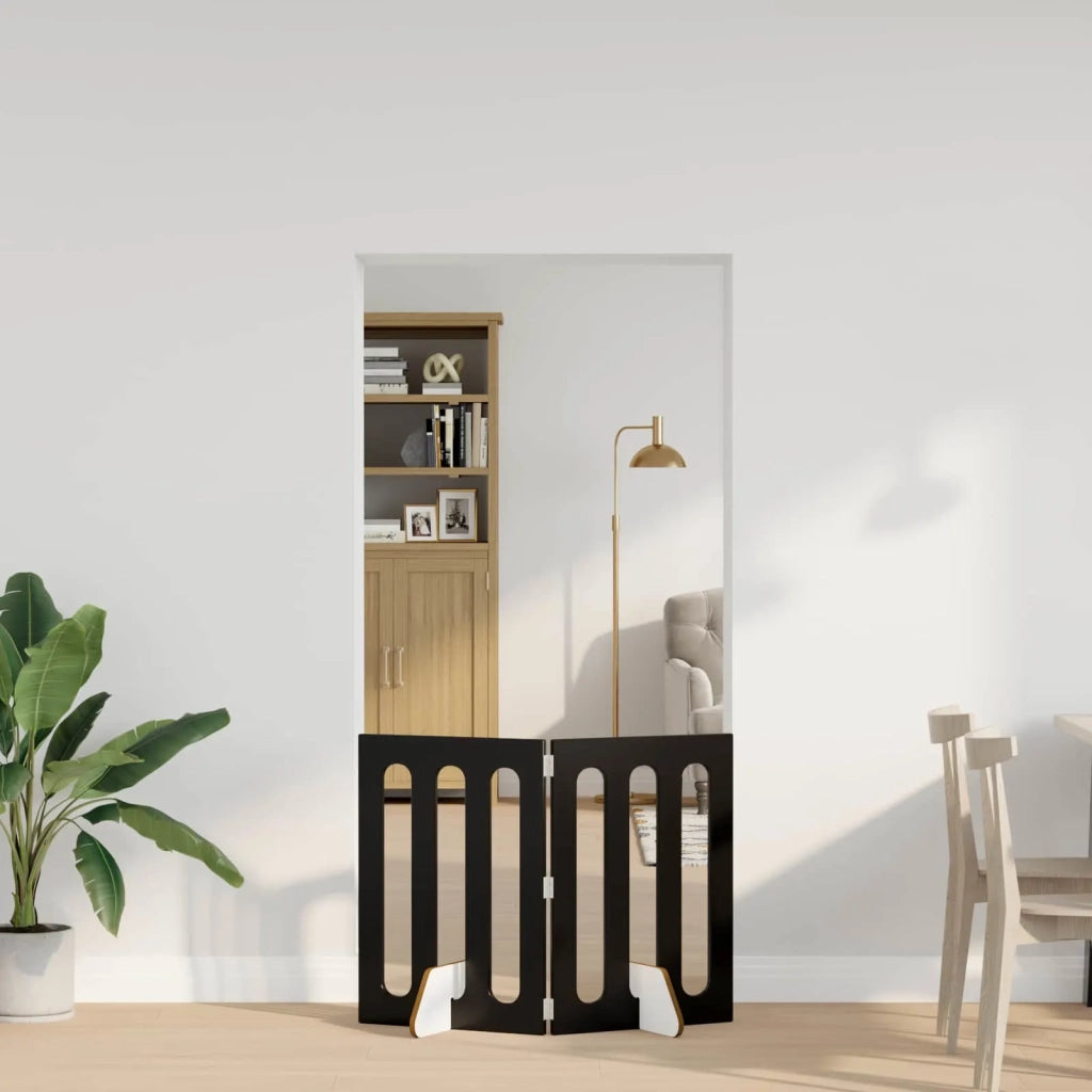 Recinto pieghevole per animali 2 pz Rovere Nero CFW8160680